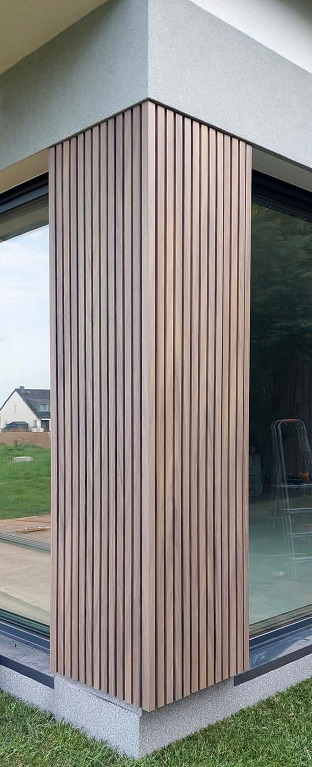 Louvered façade – composite slats, Antique