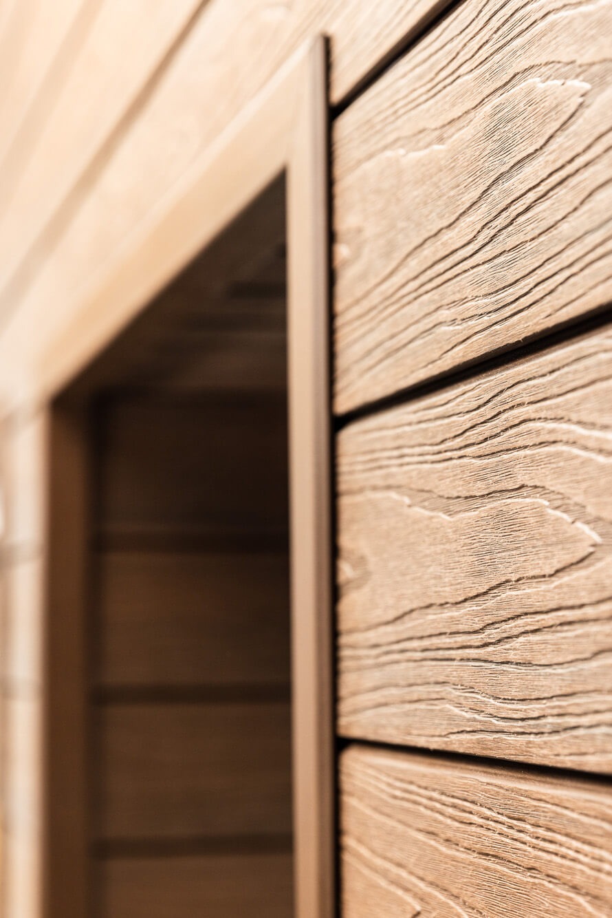 Exposition in Rumia showroom - composite boards and lamellas 