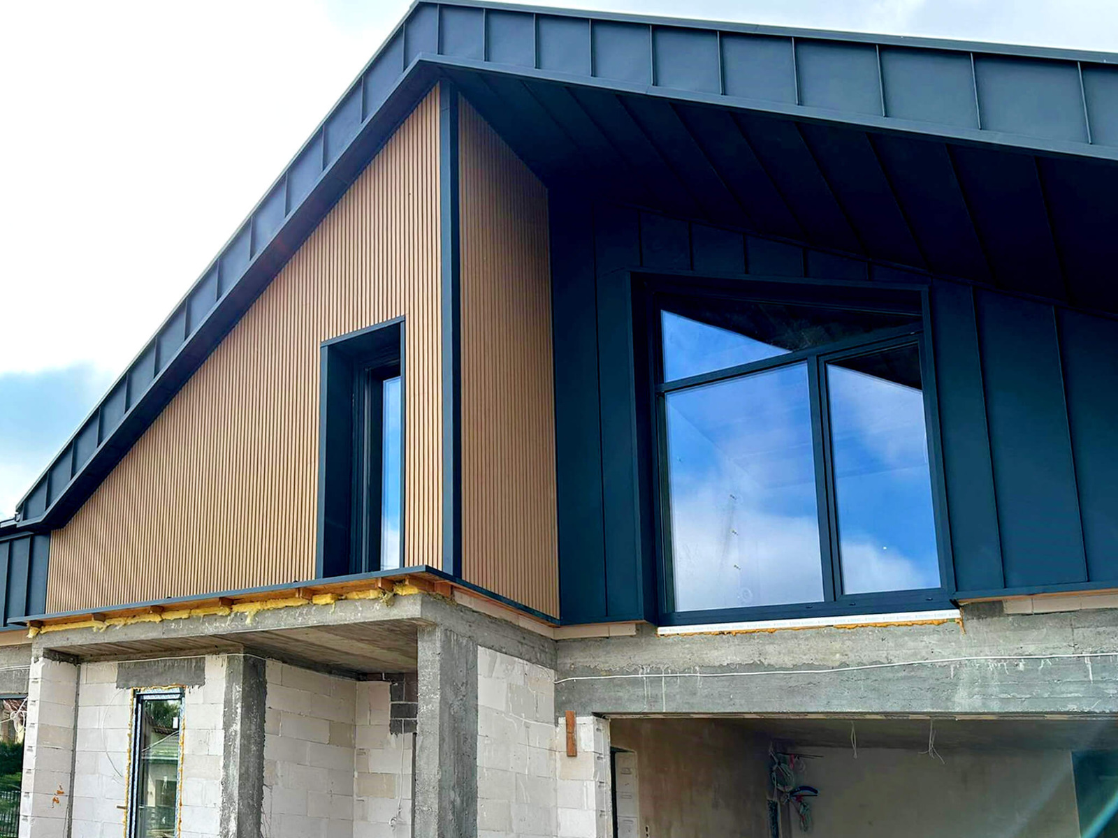 Premium Oak Slats on the Facade