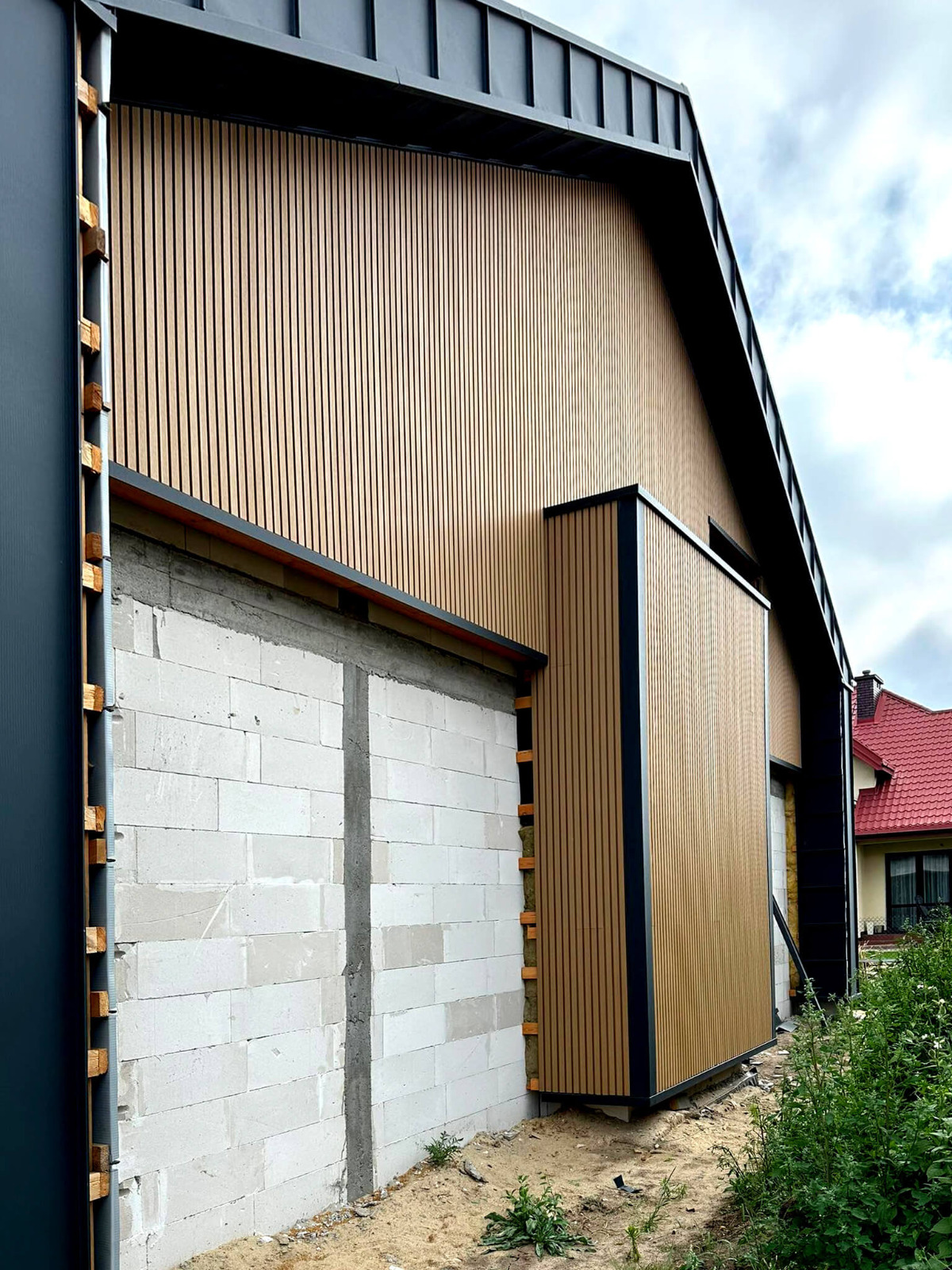 Premium Oak Slats on the Facade