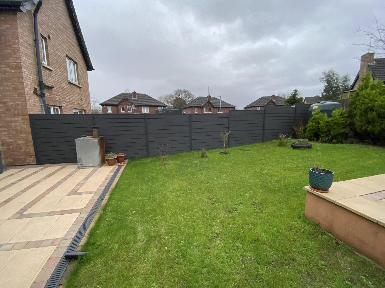 Fence Made of Standard Anthracite Composite Boards
