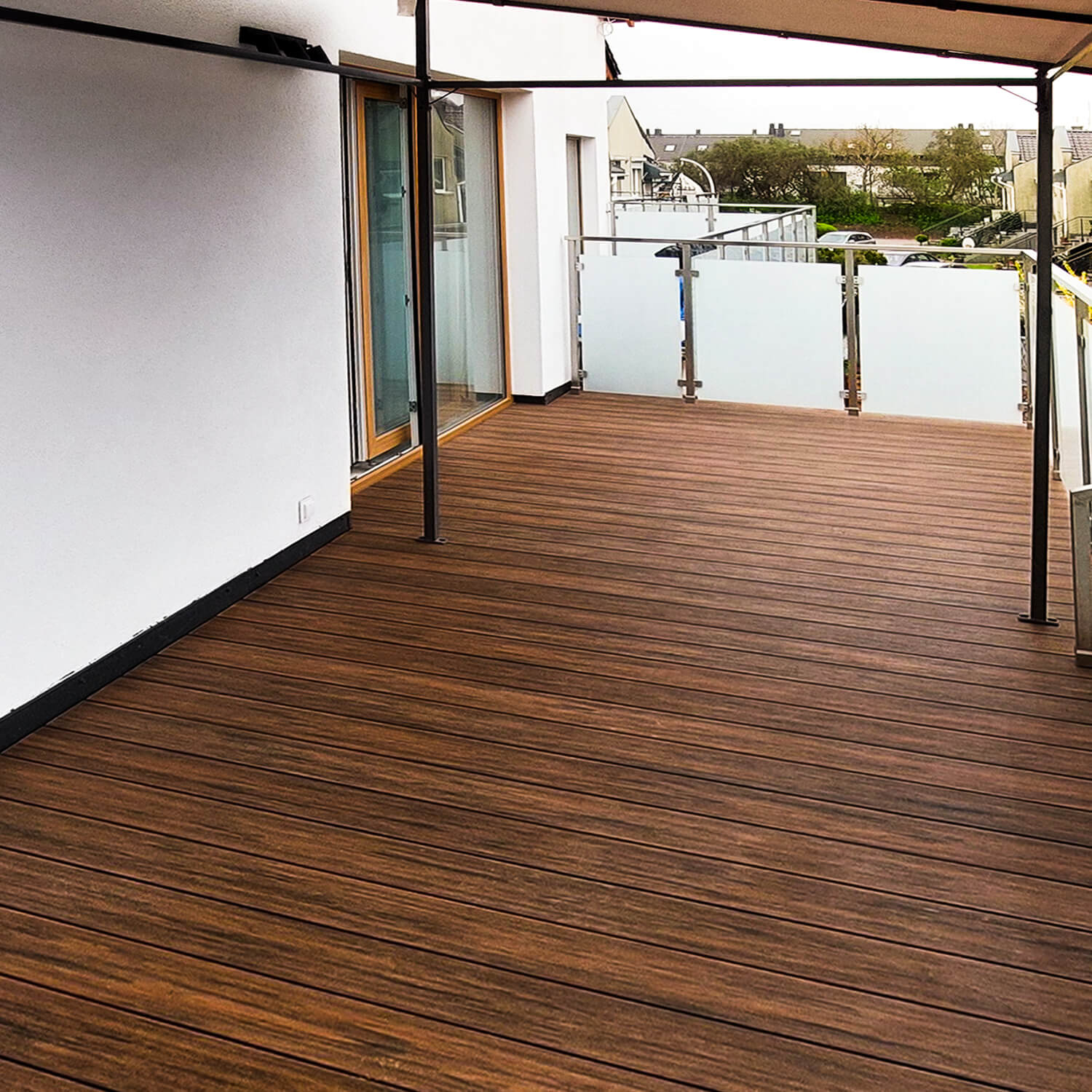 Modern balcony with Premium Teak composite decking