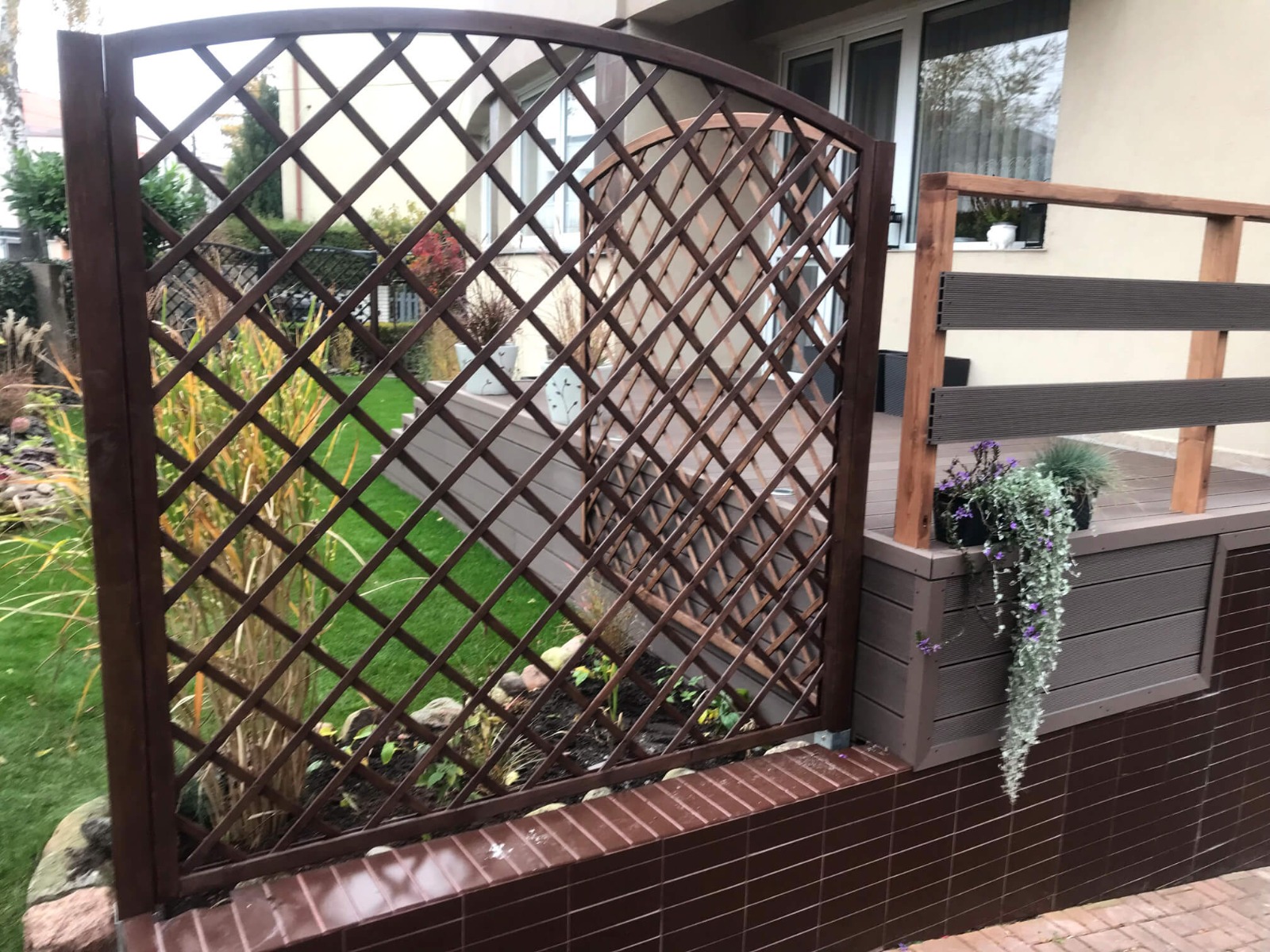 Stairs made of composite decking board Standard Brown