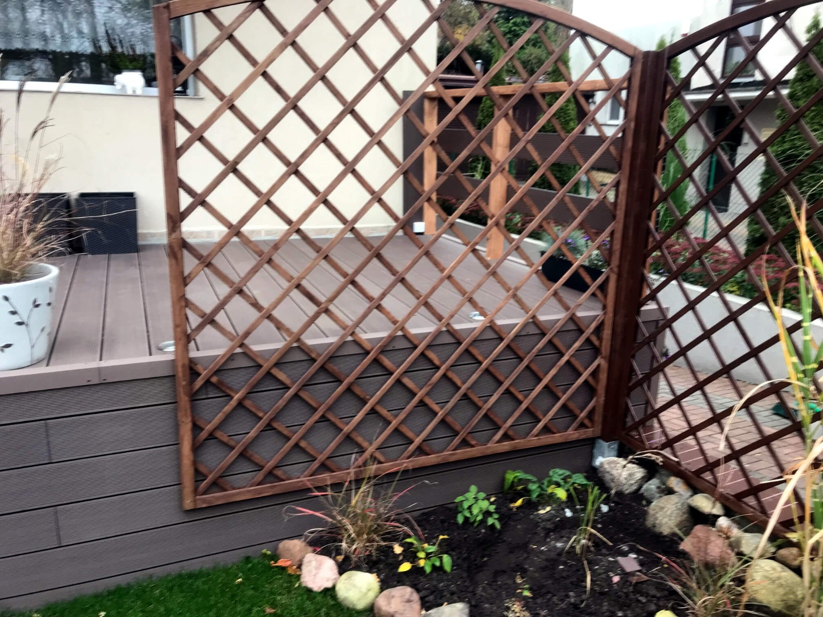 Stairs made of composite decking board Standard Brown