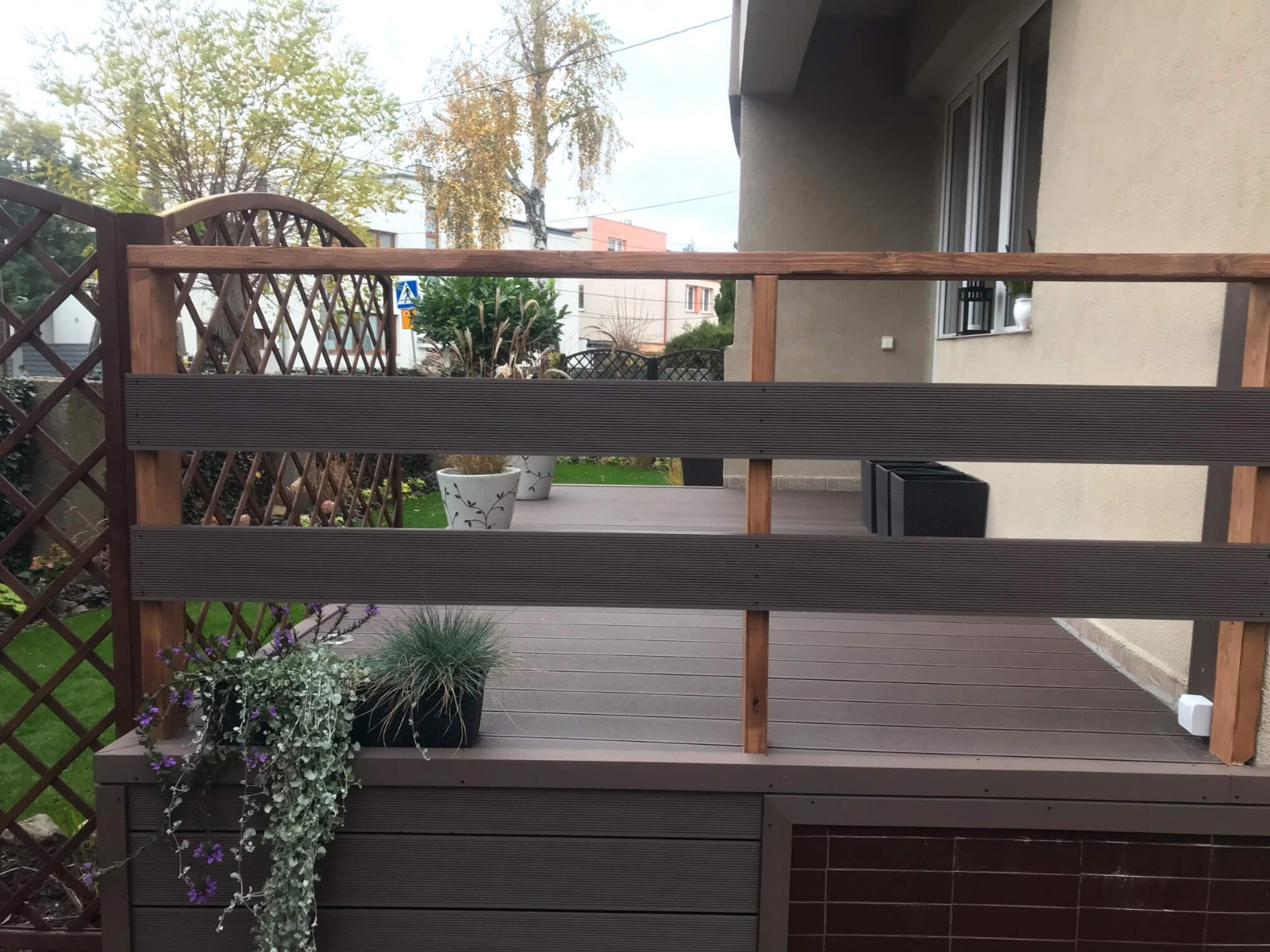 Stairs made of composite decking board Standard Brown