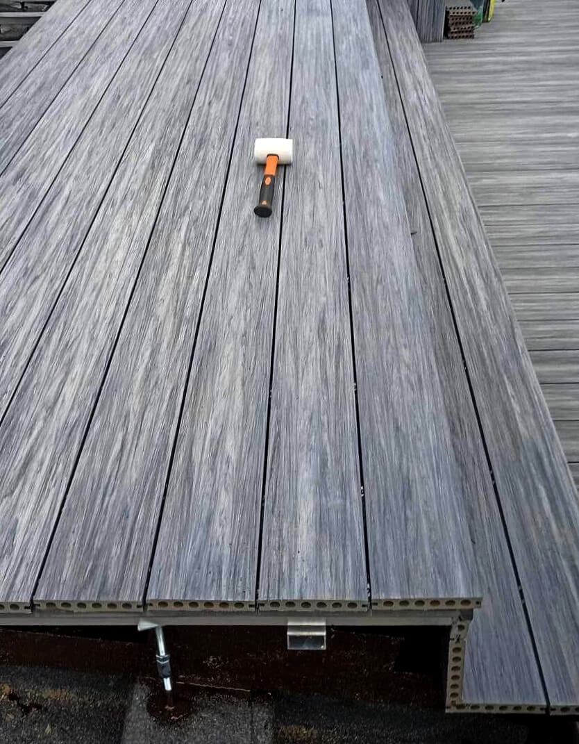 Premium Gray composite decking rooftop terrace