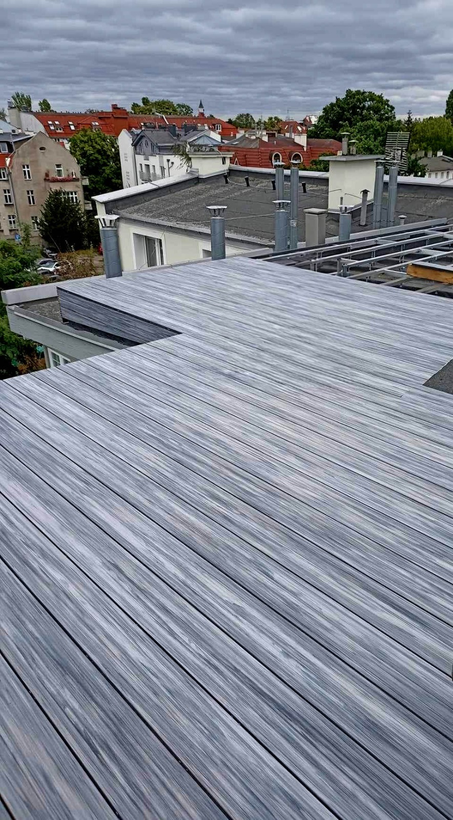 Premium Gray composite decking rooftop terrace