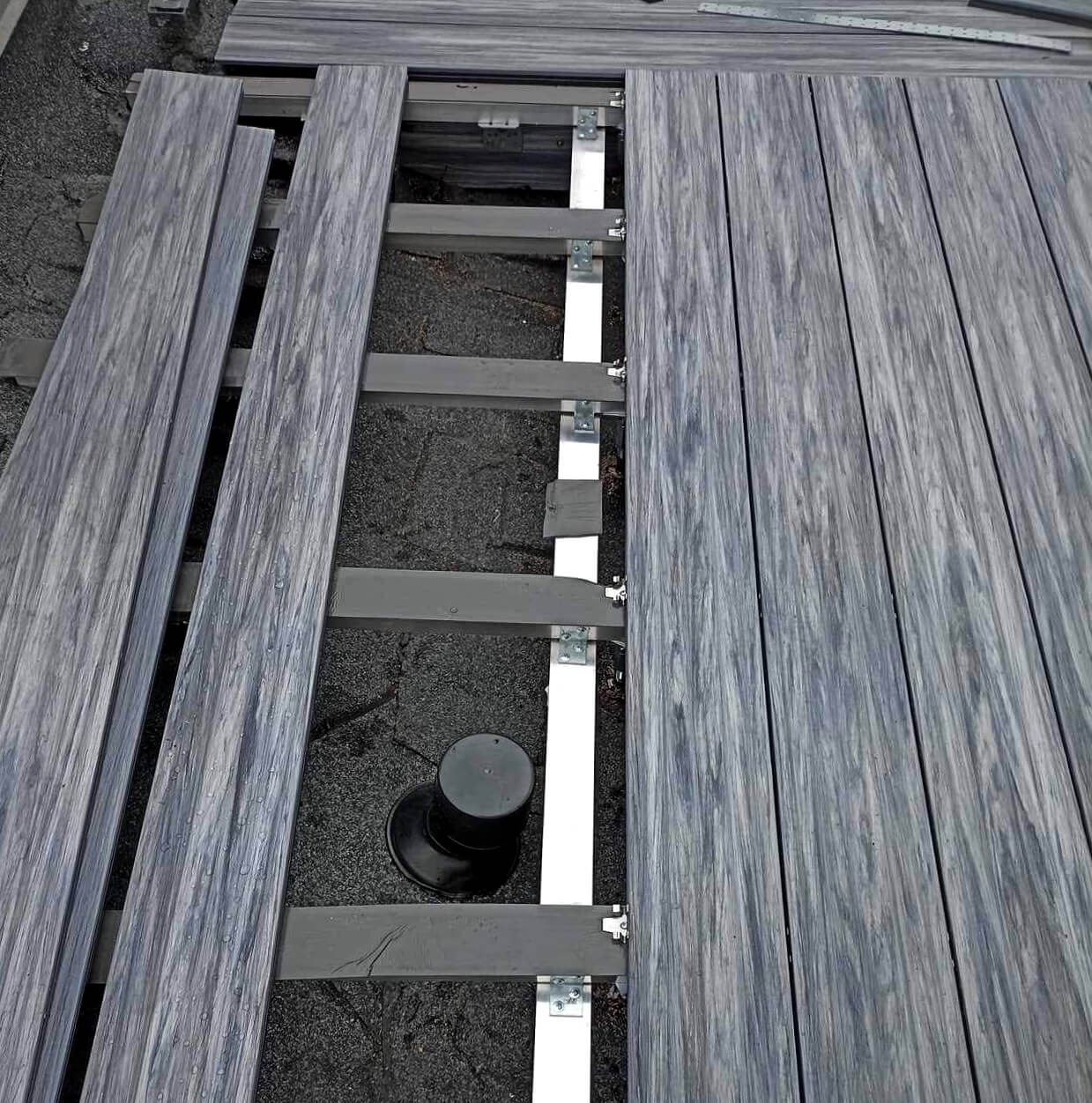 Premium Gray composite decking rooftop terrace