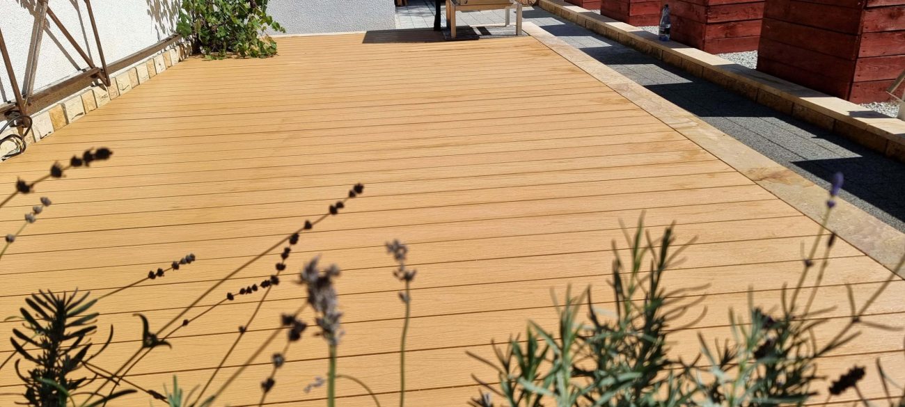 Terrace with Light Oak Premium composite decking