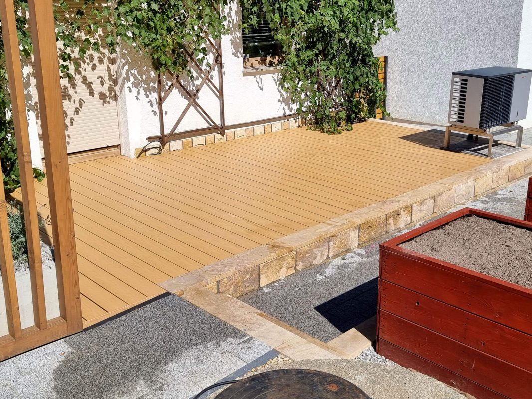 Terrace with Light Oak Premium composite decking