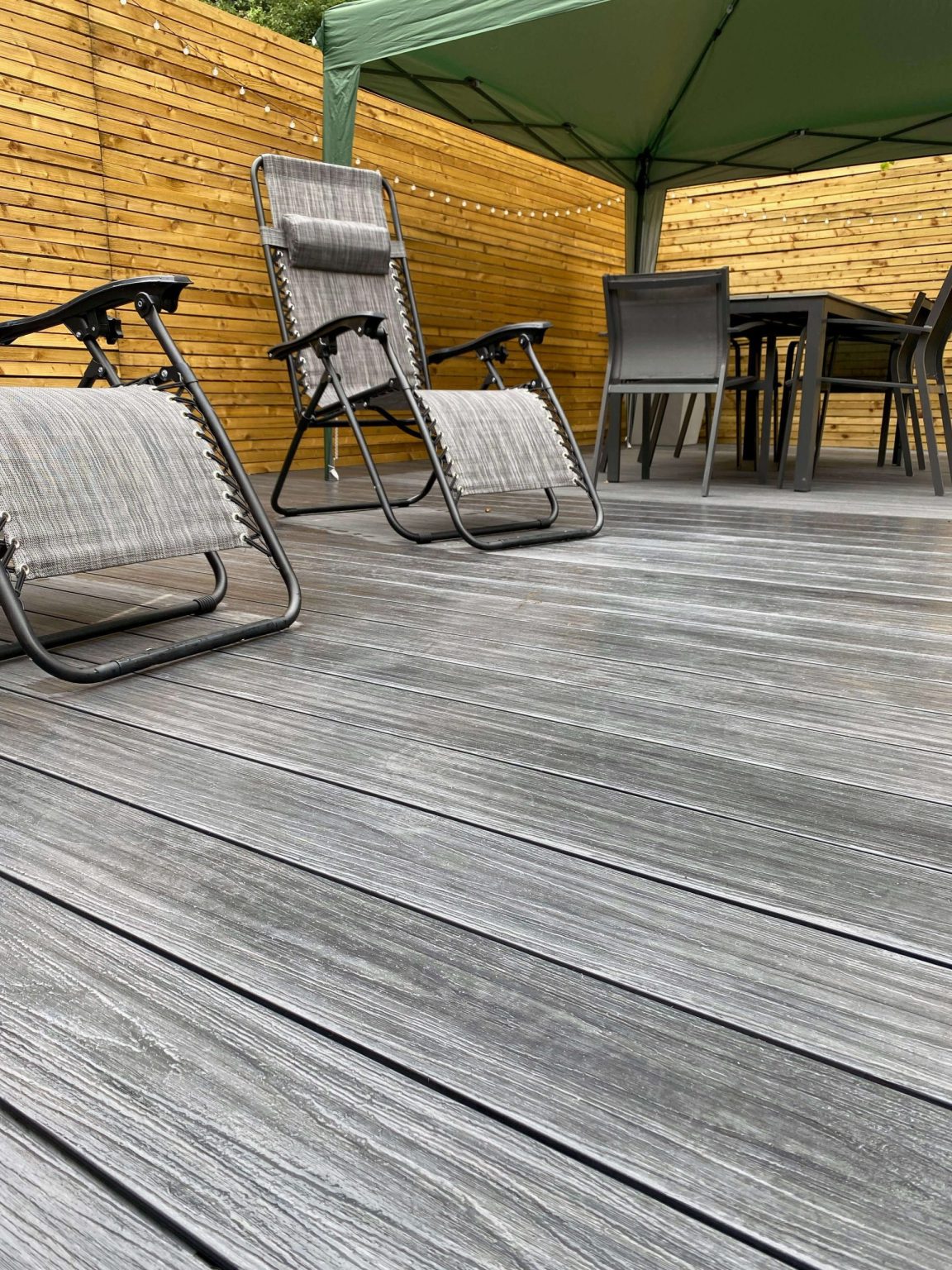 Terrace Made of Premium Gray Composite Decking Boards