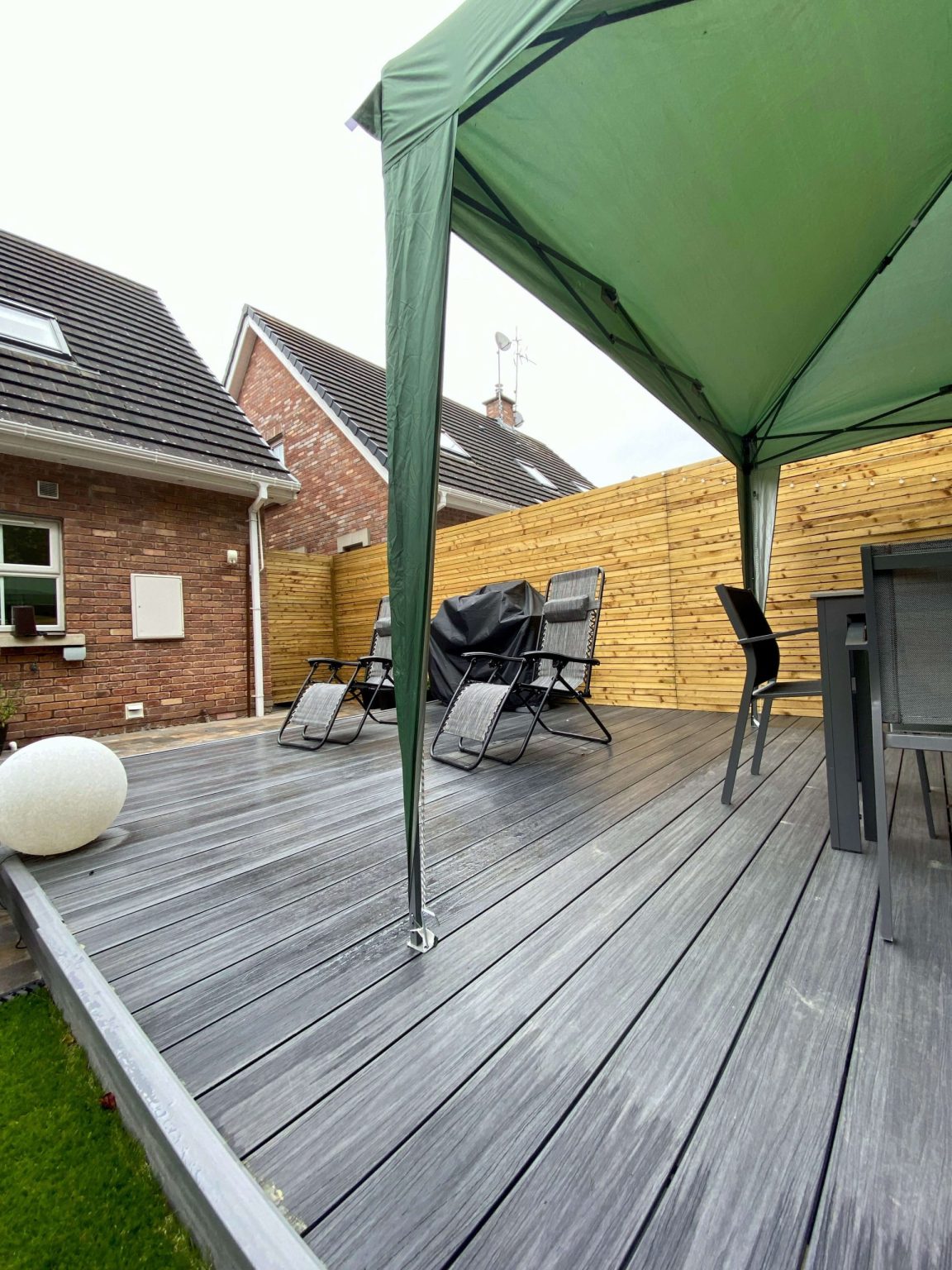 Terrace Made of Premium Gray Composite Decking Boards