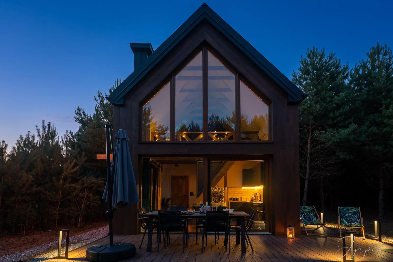 Terrace made of composite decking board Premium Redwood