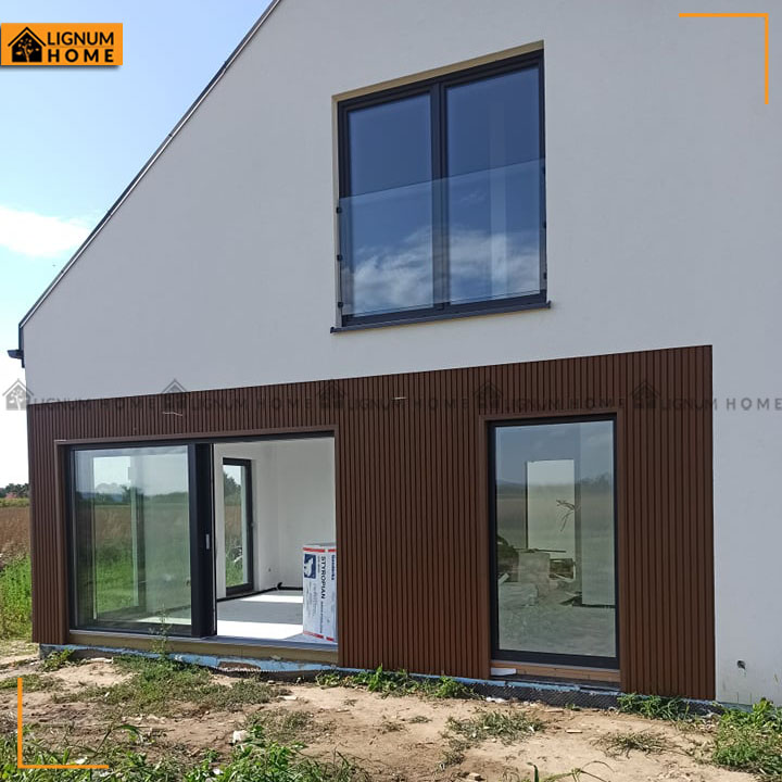 Cladding Structure Made of Premium Teak Louvered Facade Boards