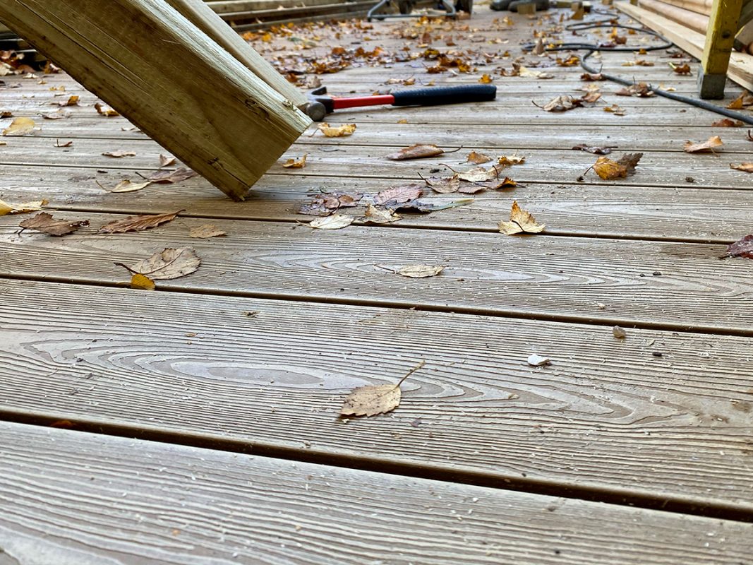 Winter Garden Made with Honey Teak Composite Decking Boards