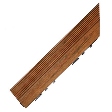 Premium Composite Decking Tile Left Corner Amber