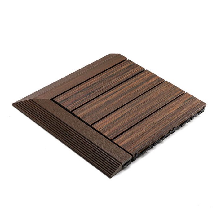 Premium Composite Decking Tile Right Corner Redwood