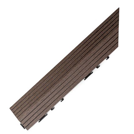 Composite Left Corner Decking Tile Dark Brown