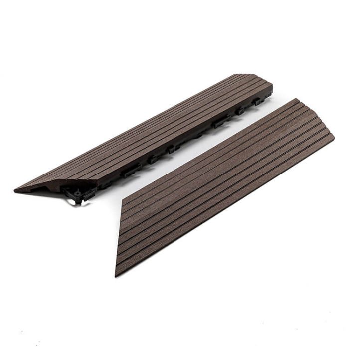 Composite Right Corner Decking Tile Dark Brown