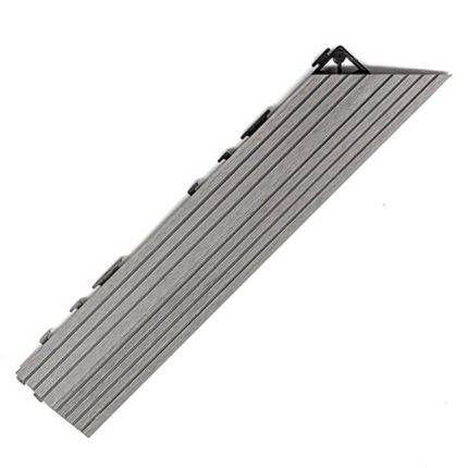 Standard Composite Right Corner Decking Tile Light Gray