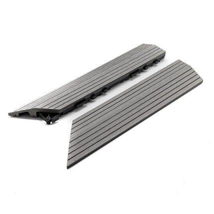 Composite Corner Decking Tile Light Gray