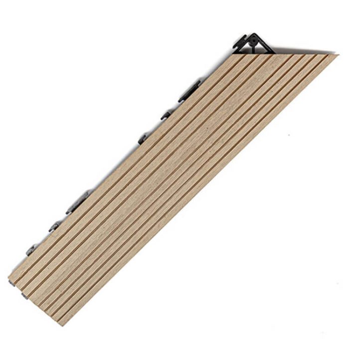 Standard Composite Right Corner Decking Tile Honey Teak