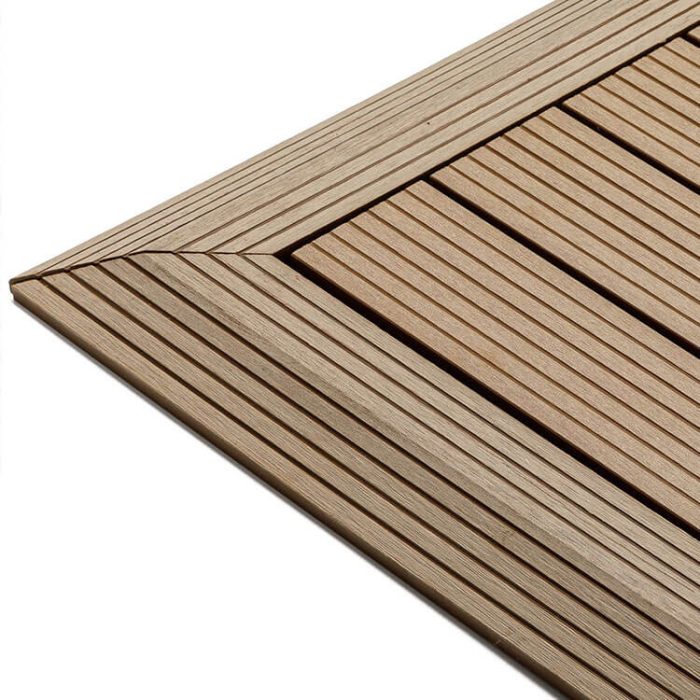 Composite Corner Decking Tile Honey Teak