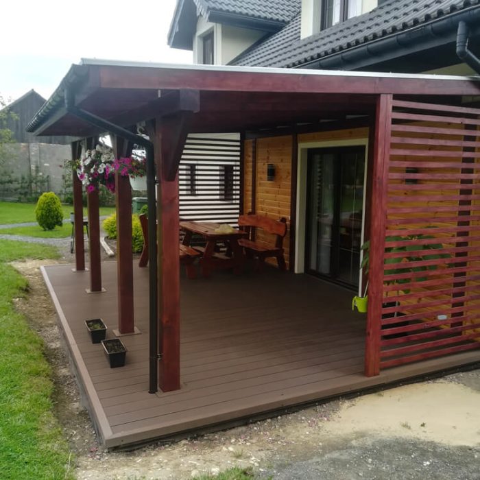 porch garden lublin liderwood composite decking board brown