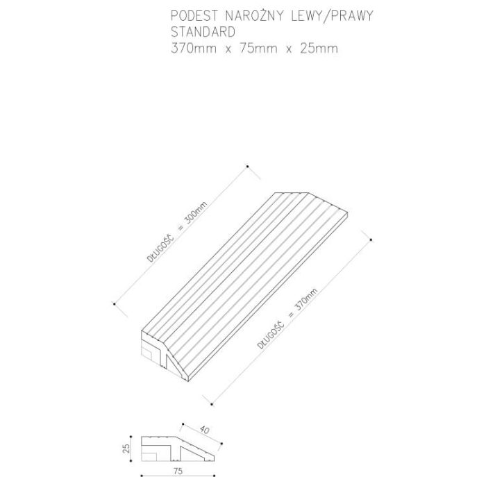 atechnical drawing standard composite corner decking tile