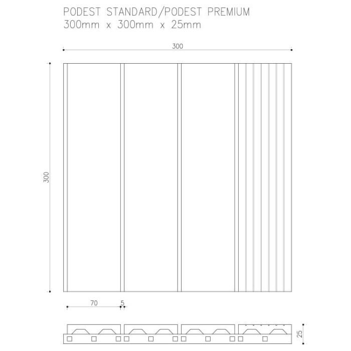 technical drawing standard premium composite decking tile