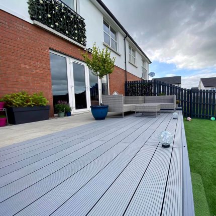 composite decking board standard gray grooves terrace 1