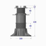 adjustable tiles pedestal ETP tiles 140-220mm