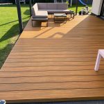 terrace liderwood decking light brown amber backyard