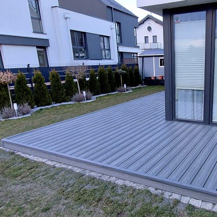 low terrace porch composite decking board 3D Grey