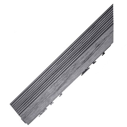 Premium Composite Decking Tile Left Corner Gray