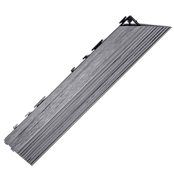 Premium Composite Decking Tile Right Corner Gray