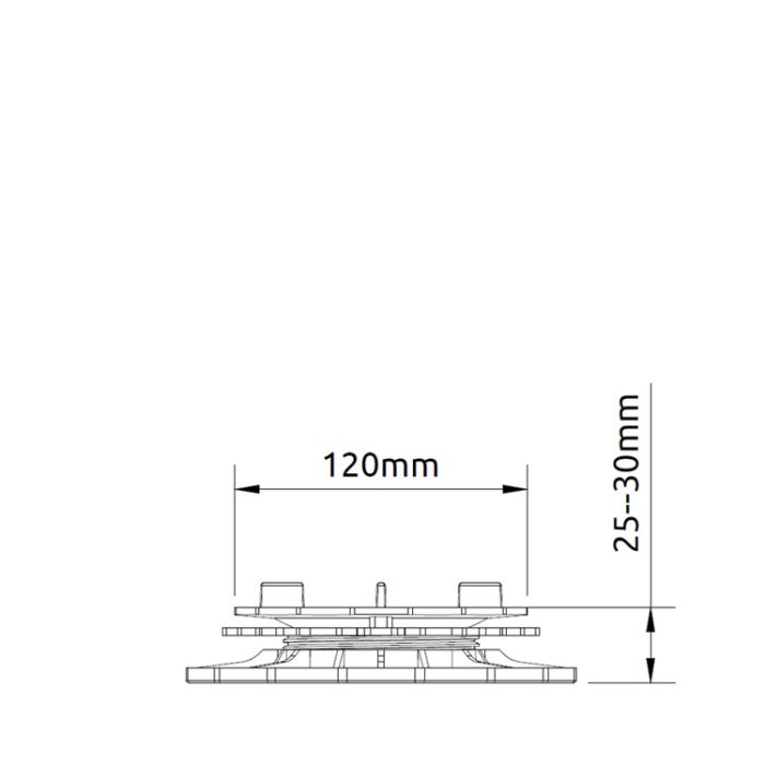 adjustable self leveling tiles pedestal ETP flex 25-30 mm tech