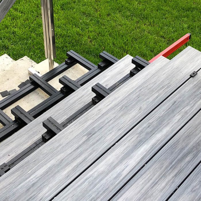 composite decking board gray anthracite stairs