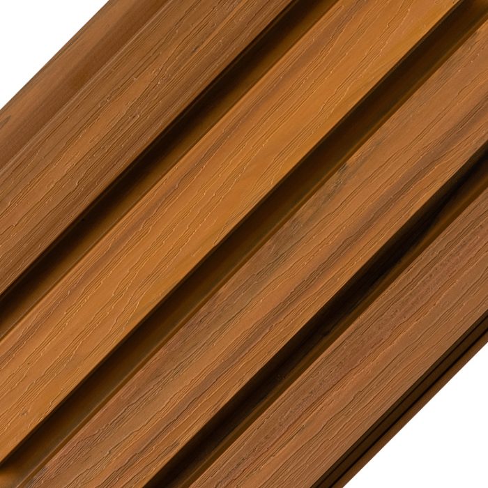 Premium 3D Composite Slatted Cladding Board Amber