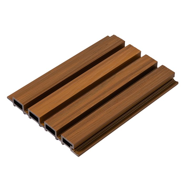 Premium 3D Composite Slatted Cladding Board Amber