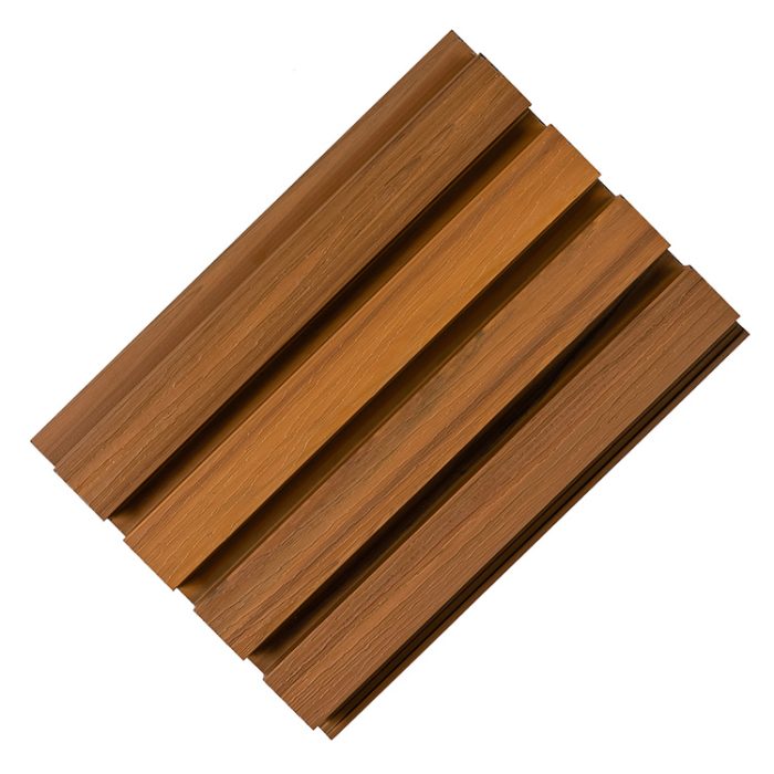 Premium 3D Composite Slatted Cladding Board Amber