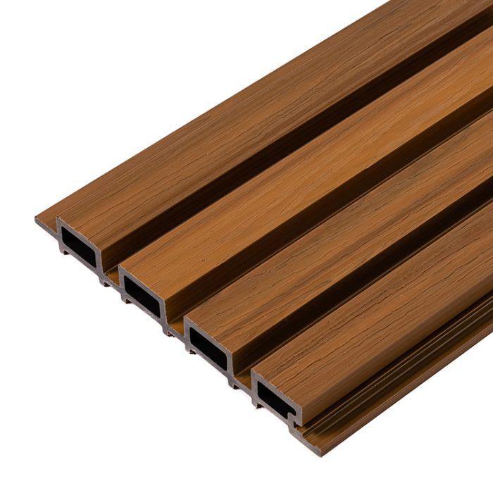 Premium 3D Composite Slatted Cladding Board Amber