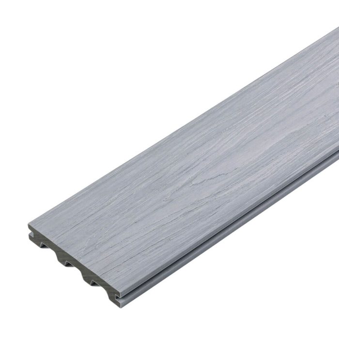 terrace decking board solid premium composite smoke white