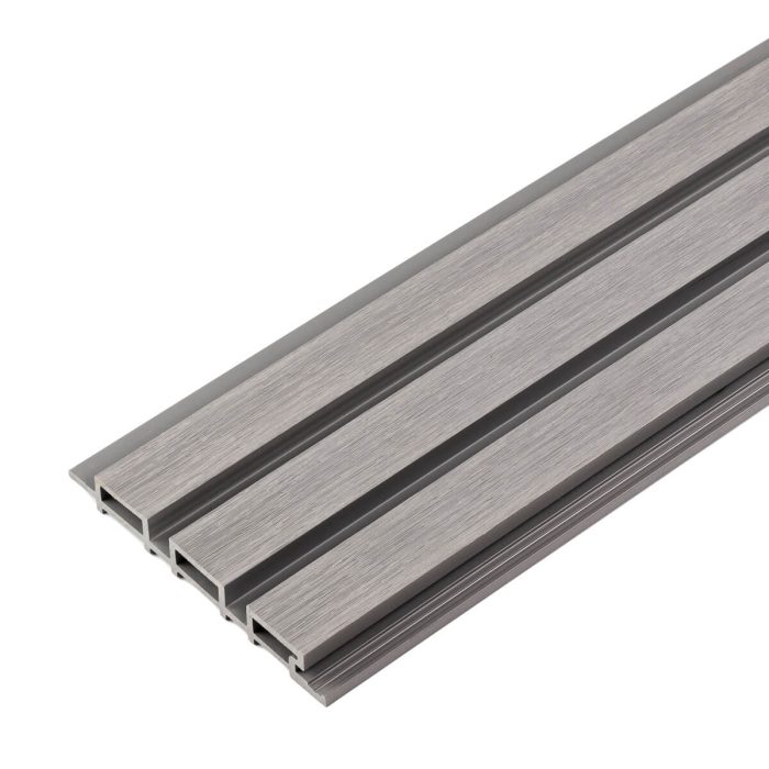 Standard Composite Slatted Cladding Board Light Gray