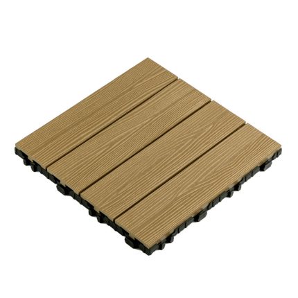 3D Composite Decking Tile Honey Teak Light Brown