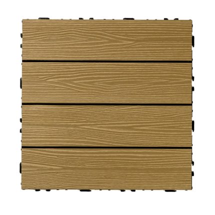 3D Composite Decking Tile Honey Teak Light Brown