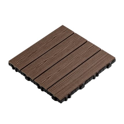 3D Composite Decking Tile Dark Brown