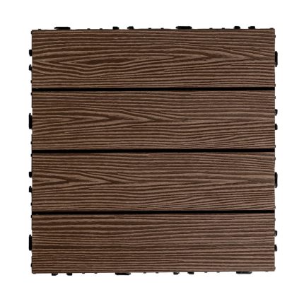 3D Composite Decking Tile Dark Brown