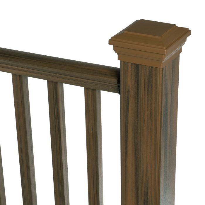 composite railing teak 8 balusters 1 post