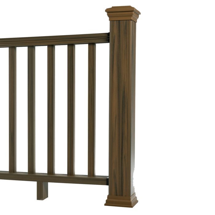 composite railing teak 8 balusters 1 post